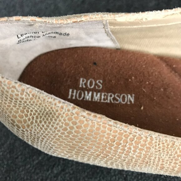 Ros Hommerson Taylor Nude Lizard Print Leather Loafers Womens Shoes Size 8.5 WW - Picture 8 of 13